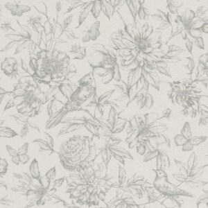Rasch | Florentine | 449440 | Vliestapete | Blumenoptik | 0.53 x 10.05 m | Grün