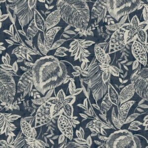 Grandeco | Nomad | 171801 | Vliestapete | Blätter | 10.05 x 0.53 m | Blau