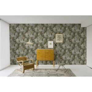 Grandeco | Phoenix | A48202 | Vliestapete | Blätter | 10.05 x 0.53 m | Grün