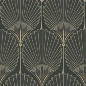 Grandeco | Asperia | A54901 | Vliestapete | Barock | 10.05 x 0.53 m | Schwarz