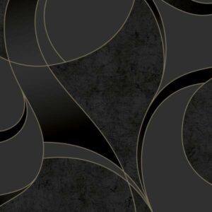 Grandeco | Tempo | A57216 | Vliestapete | Abstrakt | 10.05 x 0.53 m | Schwarz