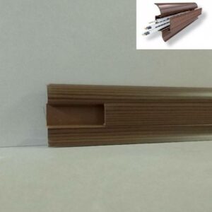 Bodenleisten Kunststoff PVC mit Kabelkanal in Wenge (18 x 55 x 2500 mm)