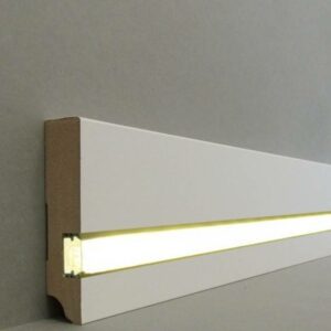 Licht Sockelleiste "Jena" MDF 19 x 80 x 2500 mm Weiß LED Fußleiste by PROVISTON