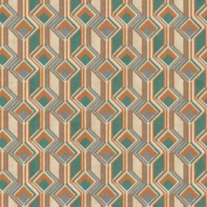 Vliestapete 746525 Orange Beige Grün Muster Motive Indian Style Rasch