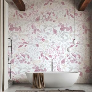 Vliestapete 396922 Pink Grau Weiß Blumen Floral Aquarell Dreams A.S. Creation