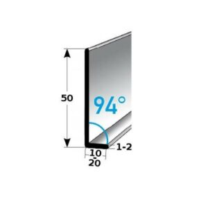 Auer Sockelleiste Metall H 50 mm Winkel 94° Sockelleiste Aluminium Wasserfest...