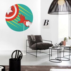 Komar Fototapete Marvel Avengers Captain Shield Pop Art 125 x 125 cm Vlies Se...
