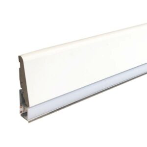 Runde Licht Sockelleiste | 19 x 73 x 2400 mm | Folienummantelt weiß