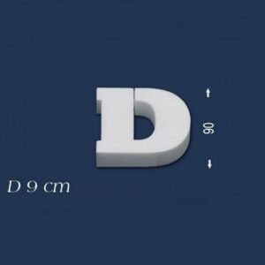 Deko Buchstabe D 90 mm Styropor Buchstabe 3D Buchstabe Weiß Wiesemann