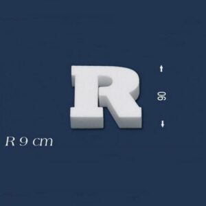 Deko Buchstabe R 90 mm Styropor Buchstabe 3D Buchstabe Weiß Wiesemann