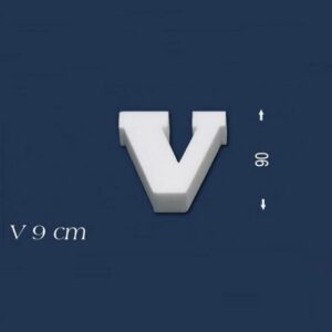 Deko Buchstabe V 90 mm Styropor Buchstabe 3D Buchstabe Weiß Wiesemann