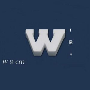 Deko Buchstabe W 90 mm Styropor Buchstabe 3D Buchstabe Weiß Wiesemann