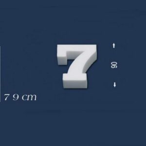 Deko Zahl 7 90 mm Styropor Zahlen Zahlendeko Weiß Wiesemann