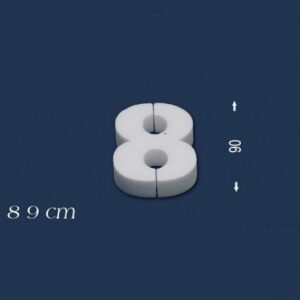 Deko Zahl 8 90 mm Styropor Zahlen Zahlendeko Weiß Wiesemann