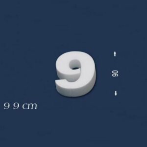 Deko Zahl 9 90 mm Styropor Zahlen Zahlendeko Weiß Wiesemann