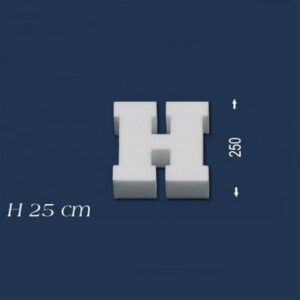 Deko Buchstabe H 250 mm Styropor Buchstabe 3D Buchstabe Weiß Wiesemann