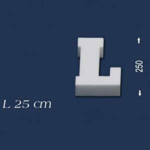 Deko Buchstabe L 250 mm Styropor Buchstabe 3D Buchstabe Weiß Wiesemann