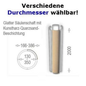 Säulenschaft "Wiesemann SP-glatt-b" Oberfläche, Durchmesser: 130 - 350 mm - w...