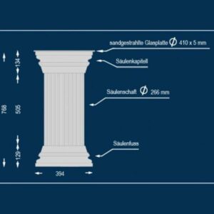 Wiesemann | Dekosäule "Rosarno 266" | 410 x 768 mm | Stucksäule | Unbeschicht...