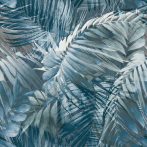 Grandeco | Nomad | 170705 | Vliestapete | Dschungel | 10.05 x 0.53 m | Blau
