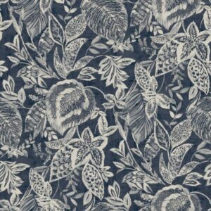 Grandeco | Nomad | 171801 | Vliestapete | Blätter | 10.05 x 0.53 m | Blau
