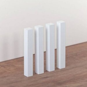 Sockelleisten Ecktürme weiß 4er Set Universal Holzecken Innen, Außen, Endstüc...