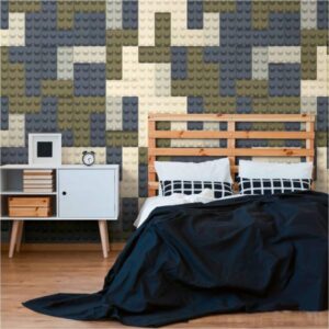 Fototapete Kinderzimmer 770651 Beige Blau Muster Motive Lilly & Luis Baustein...