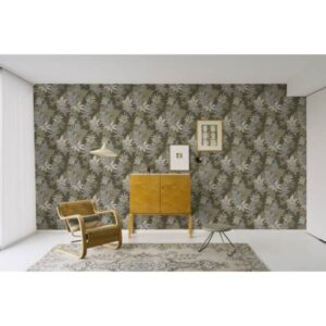 Grandeco | Phoenix | A48202 | Vliestapete | Blätter | 10.05 x 0.53 m | Grün