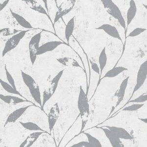 Grandeco | Phoenix | A48301 | Vliestapete | Blumenoptik | 10.05 x 0.53 m | Grau