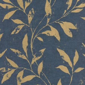 Grandeco | Phoenix | A48302 | Vliestapete | Blätter | 10.05 x 0.53 m | Blau