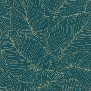 Grandeco | Phoenix | A50902 | Vliestapete | Blätter | 10.05 x 0.53 m | Grün