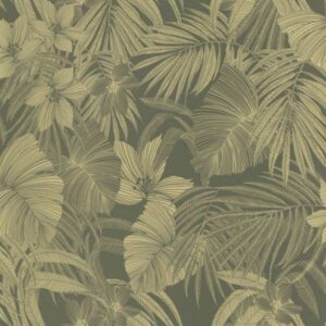 Grandeco | Nomad | A51302 | Vliestapete | Blätter | 10.05 x 0.53 m | Grün