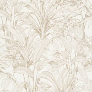 Grandeco | Asperia | A51402 | Vliestapete | Blätter | 10.05 x 0.53 m | Creme