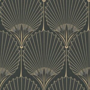 Grandeco | Asperia | A54901 | Vliestapete | Barock | 10.05 x 0.53 m | Schwarz