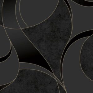 Grandeco | Tempo | A57216 | Vliestapete | Abstrakt | 10.05 x 0.53 m | Schwarz