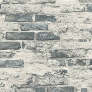 Grandeco | Asperia | A58102 | Vliestapete | Steinoptik | 10.05 x 0.53 m | Grau
