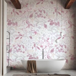 Vliestapete 396922 Pink Grau Weiß Blumen Floral Aquarell Dreams A.S. Creation
