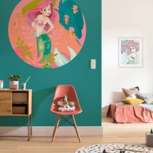 Komar Fototapete Disney Dot Arielle Happy Coral 125 x 125 cm Vlies Selbstkleb...