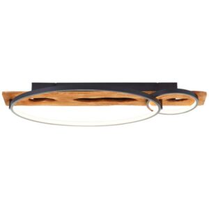 LED Deckenleuchte 8.5 x 30.5 x 70 cm Braun Holz Deckenlampe Modern Lichtfarbe...