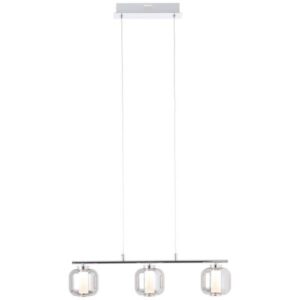 LED Pendelleuchte 131 x 11 x 56.5 cm Grau Glas Pendellampe Kugel Modern Licht...