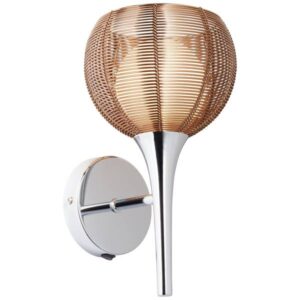Wandleuchte 29.5 x 17.5 x 16 cm Braun Glas Wandlampe Rund Modern Glamour Harm...