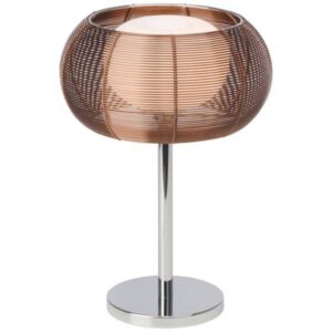 Tischleuchte 39 x 26 cm Braun Glas Tischlampe Rund Modern Glamour Harmonisch