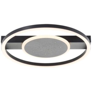 LED Deckenleuchte 5 x 37 x 37 cm Schwarz Metall Deckenlampe Modern Lichtfarbe...
