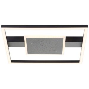 LED Deckenleuchte 5 x 37 x 37 cm Schwarz Metall Deckenlampe Modern Lichtfarbe...