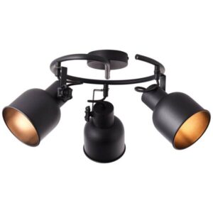 Deckenleuchte 18 x 51 cm Schwarz Metall Deckenlampe Kegel Vintage Industrial ...