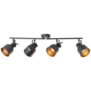 Deckenleuchte 18 x 30 x 76 cm Schwarz Metall Deckenlampe Kegel Vintage Indust...