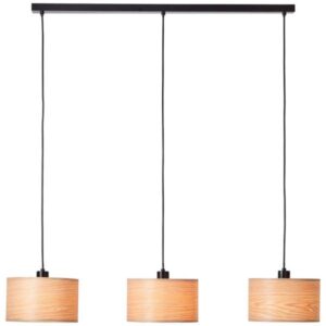 Pendelleuchte 120 x 25 x 110 cm Beige Holz Pendellampe Natürlich Skandi Harmo...