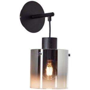 Wandleuchte 34 x 19.6 x 15 cm Grau Glas Wandlampe Modern Rauchglas Harmonisch