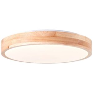 LED Deckenleuchte 7 x 34 cm Braun Holz Deckenlampe Natürlich Boho Lichtfarbe:...