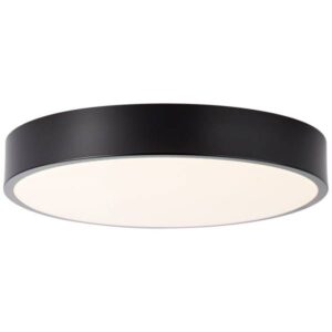 LED Deckenleuchte 6.5 x 33 cm Schwarz Kunststoff Deckenlampe Rund Basic Licht...